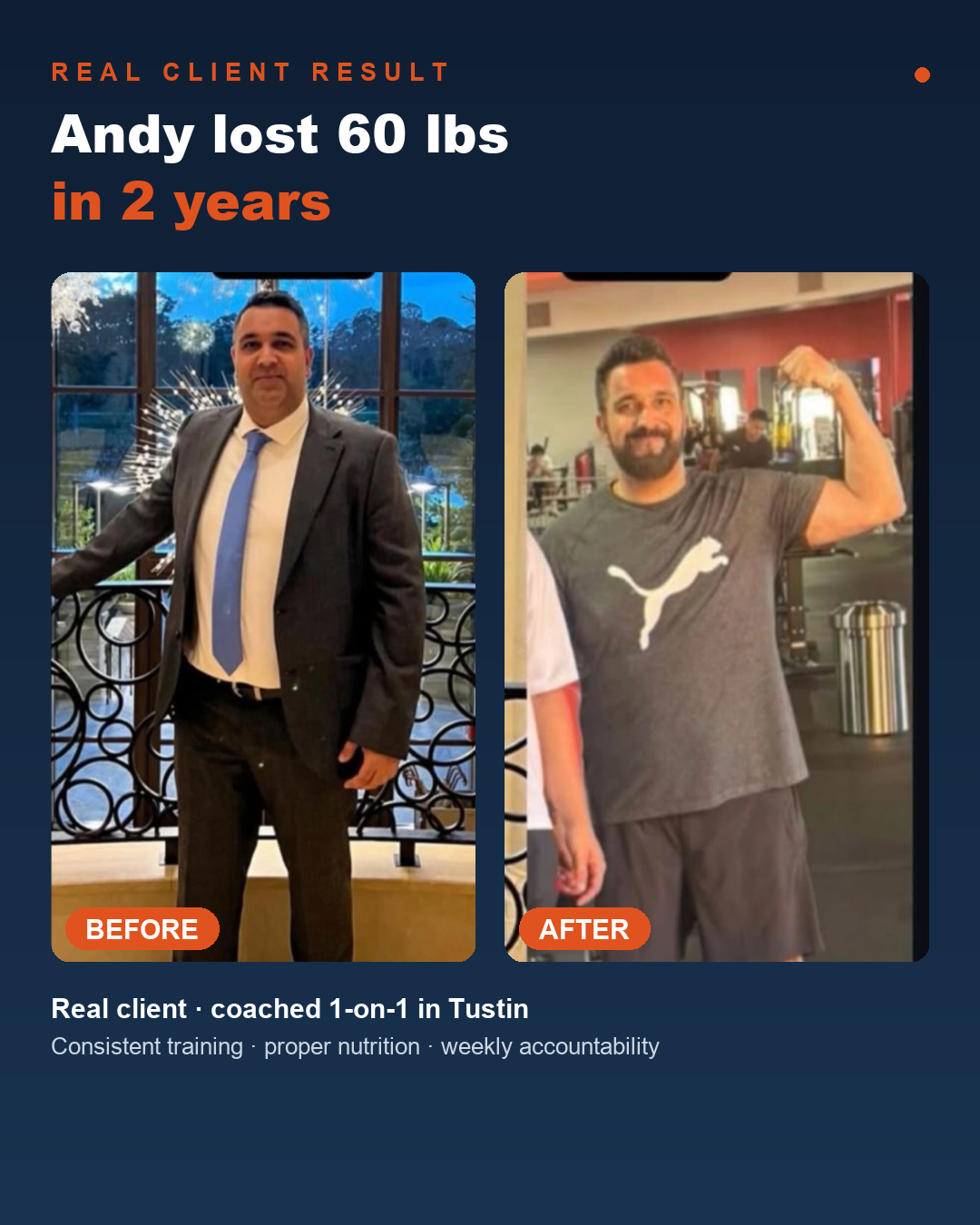 Real Mason client weight-loss before and after